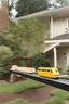 Placeholder: A toy one-passenger suspended monorail track built in my back yard, made from plywood and 2x4 lumber.