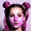 Placeholder: Rosalía artist, porcelain mask, pink eyeliner, pigtails hair, gold, pink, geisha, led lights, fog, rain, latex, vibrant color, highly detailed, art stations, concept art, smooth, unreal engine 5, god rays, ray tracing, RTX, lumen lighting, ultra detail, volumetric lighting, 3d, finely drawn, high definition, high resolution.