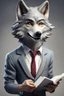 Placeholder: a good humanized wolf who can help in reading a document