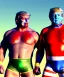 Placeholder: Realistic image of Donald trump wrestler, Mexican wrestling style, Mexican wrestling mask, clear nose and visible chin, red and blue breeches, glow us flag dress, suspenders, retro style, 80s, vibrant color, highly detailed, sky background, concept art, unreal engine 5, god rays, ray tracing, RTX, lumen lighting, ultra detail, volumetric lighting, 3d, finely drawn, high definition, high resolution.