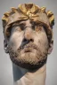 Placeholder: Realistic image, Roman sculpture made in marble with gold veins, Lionel messi, gold laurel leaves crown, waist up portrait,marble material, gold ornaments, Renaissance style, sun rays background, epic, celestial, cinematic lighting, God lights, 4k resolution, smooth details, soft lighting, unreal engine 5, art station, substance 3d.