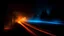 Placeholder: lightrails, blue and orange, dust, smoke, fog