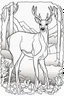 Placeholder: coloring page for kids, DEER, thick outline, low details, no shading, no color