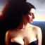 Placeholder: portrait of beautiful busty Sara Pezzini painting by azpiri,Brom, oil on canvas, cinematic composition, extreme detail,fit full head inside picture