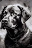 Placeholder: Portrait of a happy black Labrador in the style of Yoji Shinkawa, Guy Denning, Florian Nicolle, Willem Haenraets