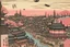 Placeholder: A light pale pink super city painted by Utagawa Hiroshige