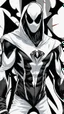 Placeholder: Venom spiderman with assassin creed Clothes black suit with white Hody