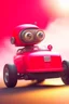 Placeholder: cute robot in racing car, motion blur, smoke, 4k, downlight, soft light, depth of field, photorealism, trending on art station