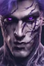 Placeholder: Your poison is running through my veins, close up of purple veins standing out on an Attractive man's face after he got the kiss of death, hyper realistic, anime,gothic, 8k