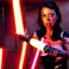 Placeholder: very attractive aubrey plaza, light saber, breasts