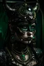 Placeholder: beautiful faced young black catwoman gothic punk shaman adorned with filigree bronze patinated dust textured goth shamanism black leather filigree ribbed hat headdress wearing goth punk shamanism bronze and platina colour gradient goth black steel chain lace ribbed leather jacket embossed art nouveau florals, malachite black onix stone pearls ornated tuxedo organic bio spinal ribbed detail of goth punk style shamanism background extremely detailed hyperrealistic gothica filigree portrait