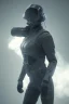 Placeholder: All Black suit Ana de Armas soldier, ghost, wearing high tech mask, white smoke, dark, rage, sorrow, high definition, ultra 8 k, volumetric lighting, blue fire, fog