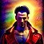 Placeholder: head and shoulders portrait, Arthur Kulkov, Russian, anime, circus, male, ringleader, muscular, man, strong, detailed matte painting, deep color, fantastical, intricate detail, 8k resolution, concept art portrait by Greg Rutkowski, yoji shinkawa dreamscape, mystical colors, Golden hour, colorful galaxy foreground, lisa frank fantasy, neon pastel color palette, beautiful colorful interesting detailed storybook fantasy