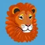 Placeholder: A sticker design in a minimalistic style featuring a caricature lion in vivid colors. The subject is presented alone on a neutral background.