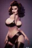 Placeholder: Rita Hayworth as evil queen in black leather, busty, cleavage, curvy, angry, stern look. character design by cory loftis, fenghua zhong, ryohei hase, ismail inceoglu and ruan jia. unreal engine 5, artistic lighting, highly detailed, photorealistic, fantasy