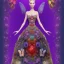 Placeholder: haute couture dress made of flowers ,starlight, butterflies,ladybug