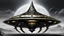 Placeholder: sleek black and gold and silver filigree alien spaceship in the style of, gore, horror, eerie, dark fantasy; HDR, UHD, TXAA, Ralph Steadman, Seb Mckinnon, impressionism, dadaism, surrealism in the style of, gore, horror, eerie, dark fantasy; HDR, UHD, TXAA, Ralph Steadman, Seb Mckinnon, impressionism, dadaism, surrealism