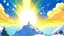 Placeholder: fantasy cartoon style: Once upon a snowy hill. The sun is high i, the sky, it's high noon, and the snow sparkled like a million tiny magical diamonds.