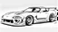 Placeholder: toyota supra car without color for coloring