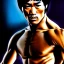 Placeholder: Ultra detailed fullbody Portrait in oil on canvas of Bruce Lee,extremely detailed digital painting,ultrarealistic skin,intense stare, extremely detailed face, crystal clear eyes, mystical colors ,perfectly centered image, perfect composition, rim light, beautiful lighting,masterpiece ,8k, stunning scene, raytracing, anatomically correct, in the style of Simon Bisley and Ohrai Noriyoshi and robert e howard and Steve Jung and frank frazetta.