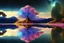 Placeholder: tree, water reflection, galaxy, cosmos, science fiction