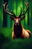 Placeholder: magical elk,sparkling striking fur ,realistic, night time, magical green hill background , exotic realism, beautiful colorful volumetric lighting, sharp focus, depth of field, masterpiece, photography