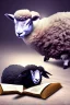 Placeholder: black sheep reads a book, white sheep flock sleep, 8k quality