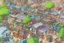 Placeholder: cartoon illustration of a city with a lot of shops and people, studio ghibli concept art, mit technology review, interconnections, quaint village, monkey island, boardgamegeek, stacked houses, webtoon, by David B. Mattingly, by Kelly Sueda, steampunk air haven