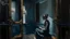 Placeholder: A classic oil painting with intricate brush strokes and dramatic lighting, Loneliness comes through empty mirrors, evoking a sense of isolation and longing