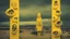 Placeholder: the art of living in yellow, grotesque, long exposure, tonalism, collage