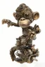 Placeholder: small cute steampunk mechanical monkey, made of metal