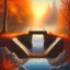 Placeholder: fantasy art, book illustration, close up of beaver building a dam under a bridge ,autumn water, icy frame