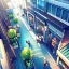 Placeholder:  air view, huge streetMarket,