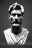 Placeholder: Ultra Realistic image, roman sculpture, white marble material, Lionel Messi, Laurel leaves wreath, miguel angel style, chisel style, emperador, waist up portrait, ultra hd, perfect texture, epic, celestial, cinematic lighting, God light, god rays, 4k resolution, smooth details, ornate details, soft lighting, unreal engine 5, low relief, marble background.