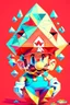 Placeholder: Geometric Mario illustration