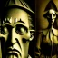 Placeholder: Daguerrotype close up some mysterious figures, odd background, cinematic, Hieronymus Bosch, Max Ernst vegetal life, rotten, ambient light, ghost, cry