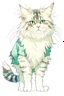 Placeholder: Illustration of realistic, fluffy, anthro furry cat boy in shorts