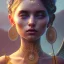 Placeholder: Detailed portrait of a young gypsy woman, contrasting colors, arrow makeup on her eyes, unreal engine, greg rutkowski, loish, rhads, beeple, makoto shinkai and lois van baarle, ilya kuvshinov, rossdraws, tom bagshaw, alphonse mucha, global illumination, detailed and intricate environment