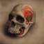 Placeholder: half zombie, blood in a bright red color flows down the skull, hr giger, steam punk, realistic, made in octane, cinematic, ultra-realistic, extremely detailed octane rendering, 8K, VRAY Super Real ar 2:3, dof photorealistic futuristic 50mm lens hard lighting dark gray tintype photograph, realistic lighting, sepia color