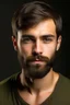 Placeholder: a 24 year old man with a short brown beard and a sexy look
