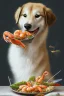 Placeholder: doge eating a shrimp platter