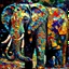 Placeholder: Listen said the elephant It is conservation time. Salvador Dali style, painting, patchwork, cosmic Modifiers: highly detailed fantastic view colourful quilling Leonid Afremov cosmic painterly patchwork