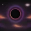 Placeholder: orbiting a black hole from a trillion miles away, peaceful, colorful, dark, ominous, beautiful abyss,