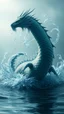 Placeholder: Величественный водяной дракон, который поднимается из воды или скользит по волнам, по воде кольца из его тела, пасть закрыта. Его форма может быть змеевидной, с чешуёй, похожей на струи воды. Он должен излучать силу и защиту, а не агрессию.