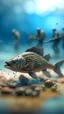 Placeholder: a fish being executed with guns by a platoon on a cloud, bokeh like f/0.8, tilt-shift lens 8k, high detail, smooth render, down-light, unreal engine, prize winning