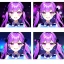 Placeholder: Clear focus, 8k, high quality, detailed, beautiful lighting, vibrant colors, purple long hair, vibrant purple eyes, girl, laughing, princess, twin tail, twins