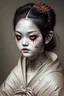 Placeholder: photorealistic artistic portrait of zombie geisha Lee Hi Epic cinematic brilliant stunning intricate meticulously detailed dramatic atmospheric maximalist digital matte painting