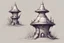 Placeholder: fantasy design concept art, small magical turret sketch