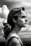 Placeholder: emma watson : The contours of the woman are crafted from dense yet delicate clouds, making her appear goddess-like as she seemingly floats weightlessly in the sky. Boundless Harmony: The amalgamation of clouds forms a feminine figure seamlessly merging with the surroun