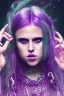 Placeholder: danish singer mø,purple tones,cyber